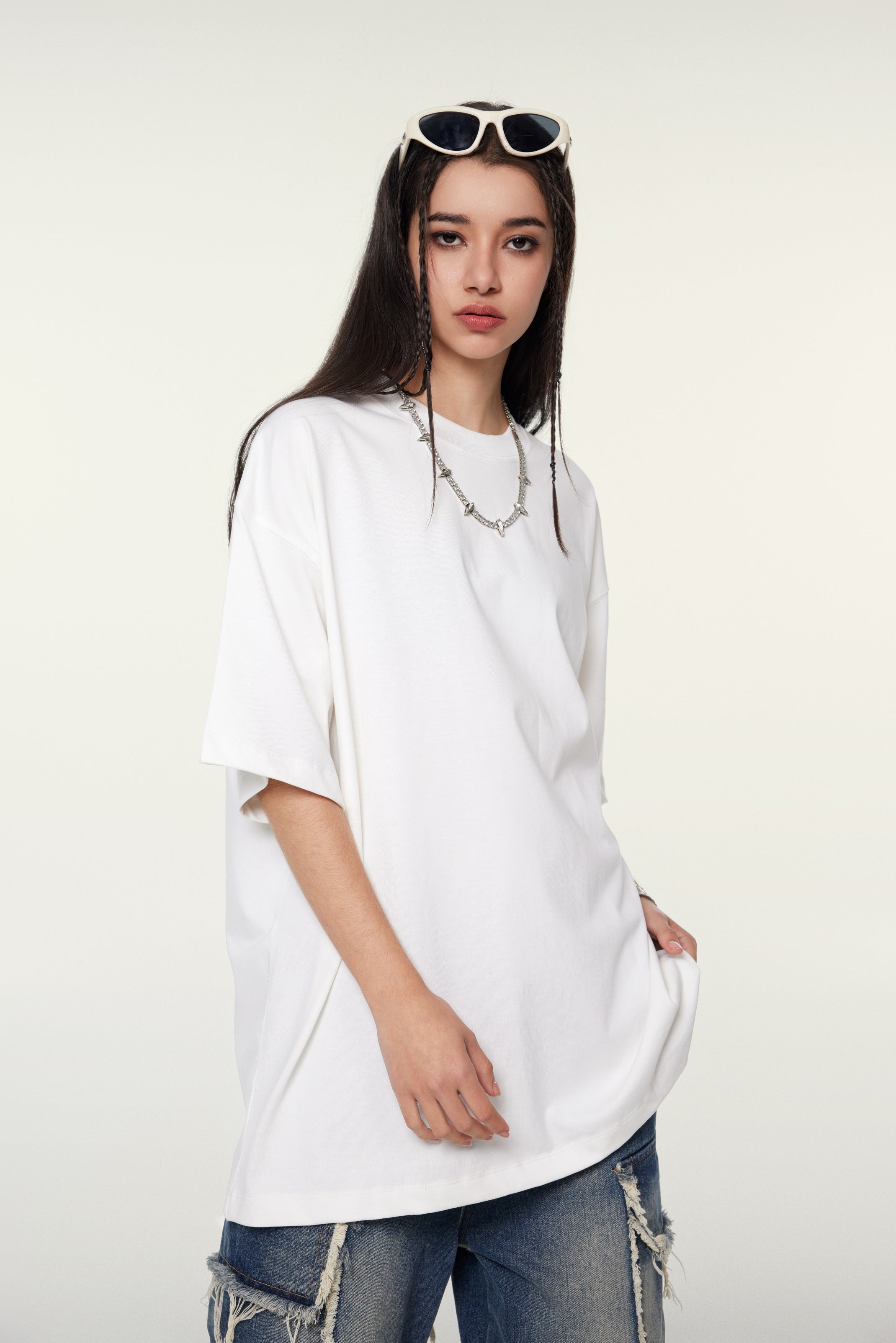 345GSM Women's Heavyweight T-shirt White