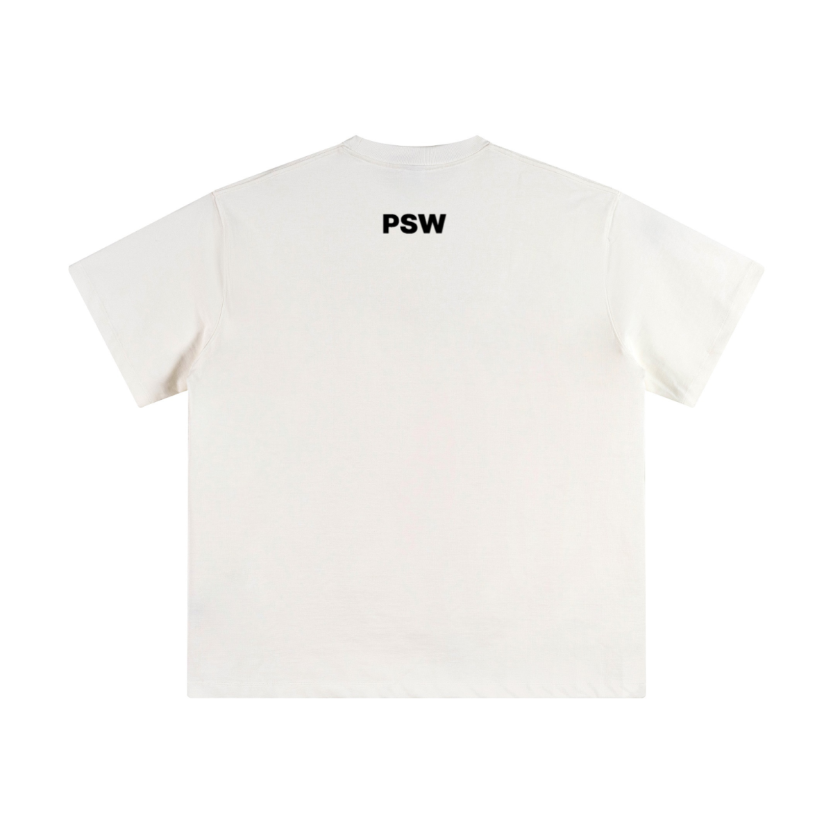 345GSM Women's Heavyweight Double-Yarn High-Crew-Neck T-Shirt White