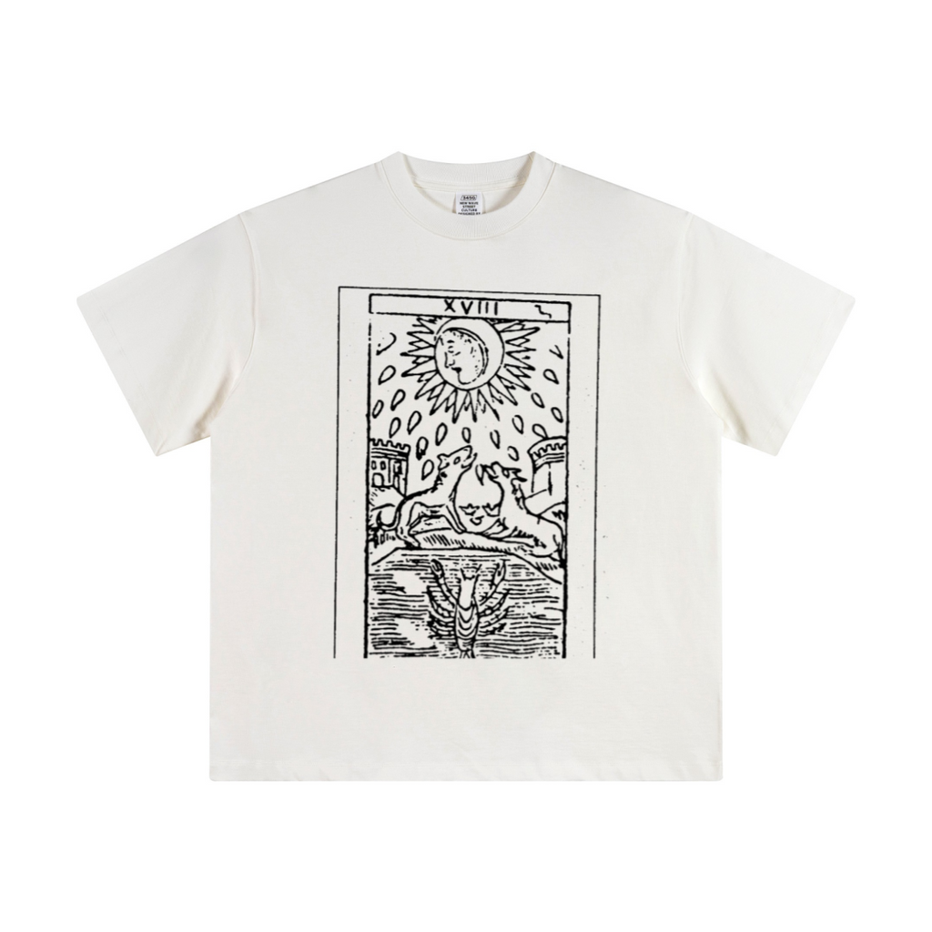 345GSM Women's Heavyweight Double-Yarn High-Crew-Neck T-Shirt White
