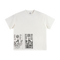 345GSM Women's Heavyweight Double-Yarn High-Crew-Neck T-Shirt White