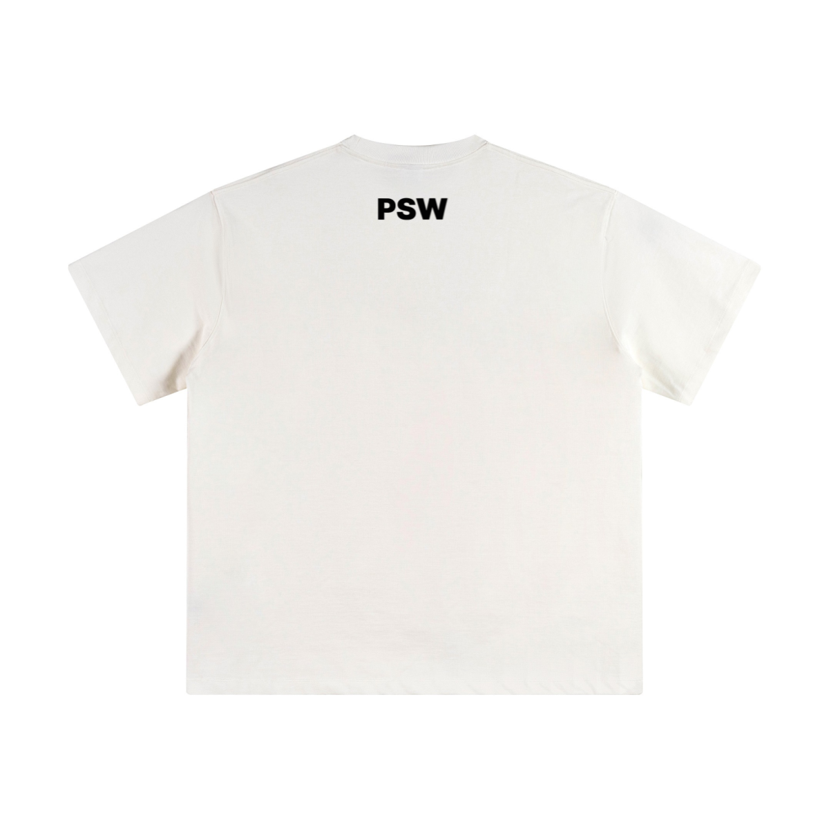 345GSM Women's Heavyweight Double-Yarn High-Crew-Neck T-Shirt White