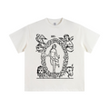 345GSM Women's Heavyweight Double-Yarn High-Crew-Neck T-Shirt White